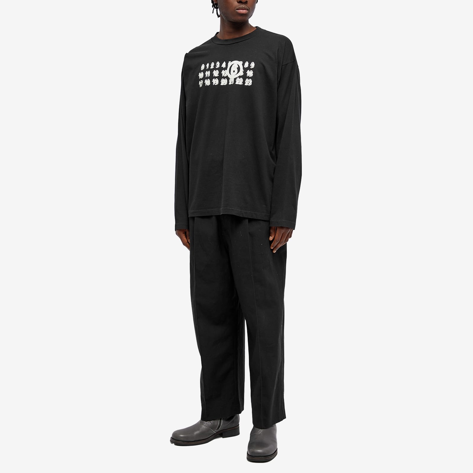 MM6 Maison Margiela Long Sleeve Triple Logo T-Shirt - 4