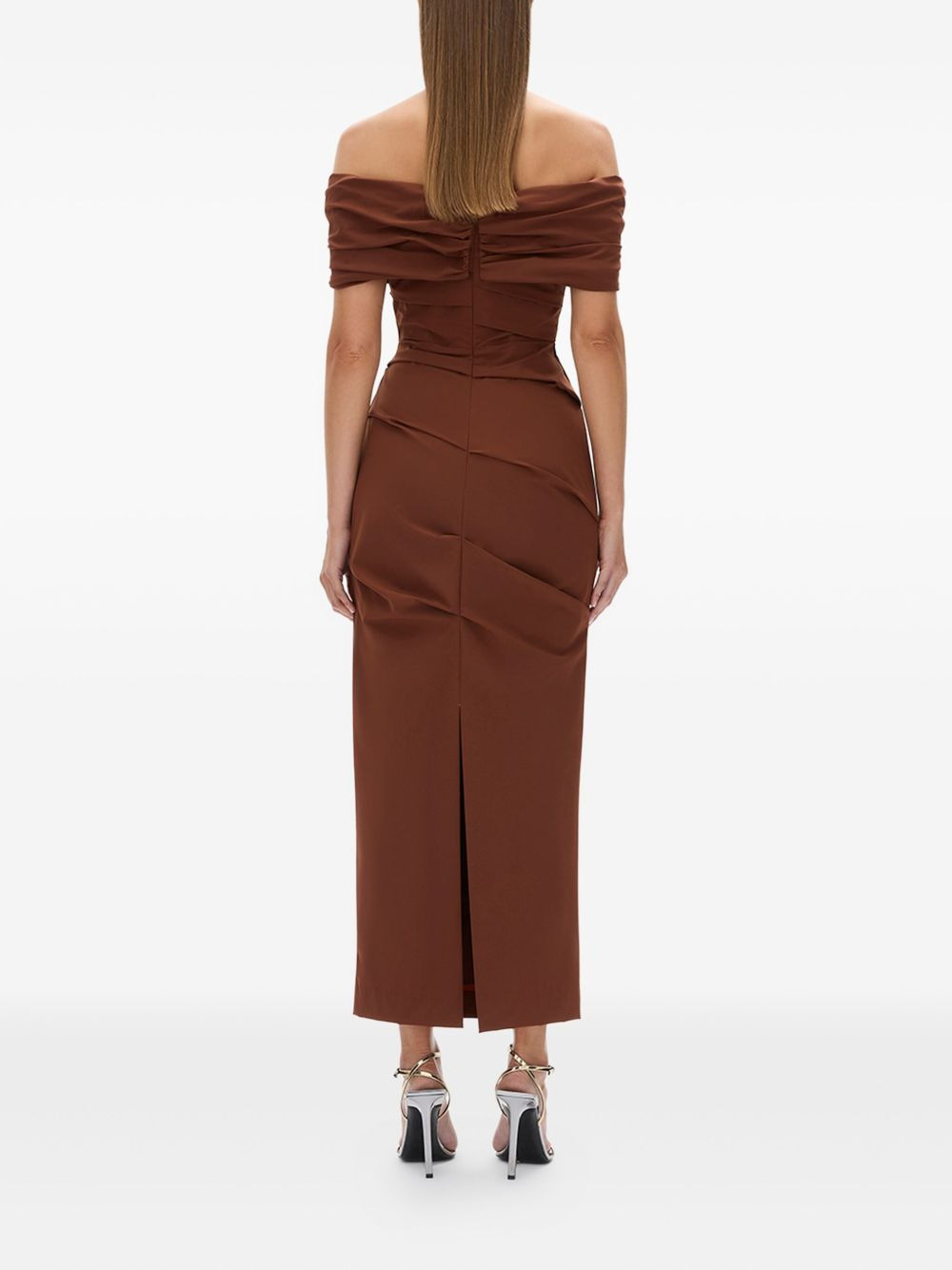 Camille draped off-shoulder maxi dress - 4