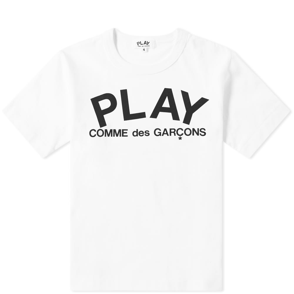 Comme des Garcons Play Kids Logo Text Tee - 1