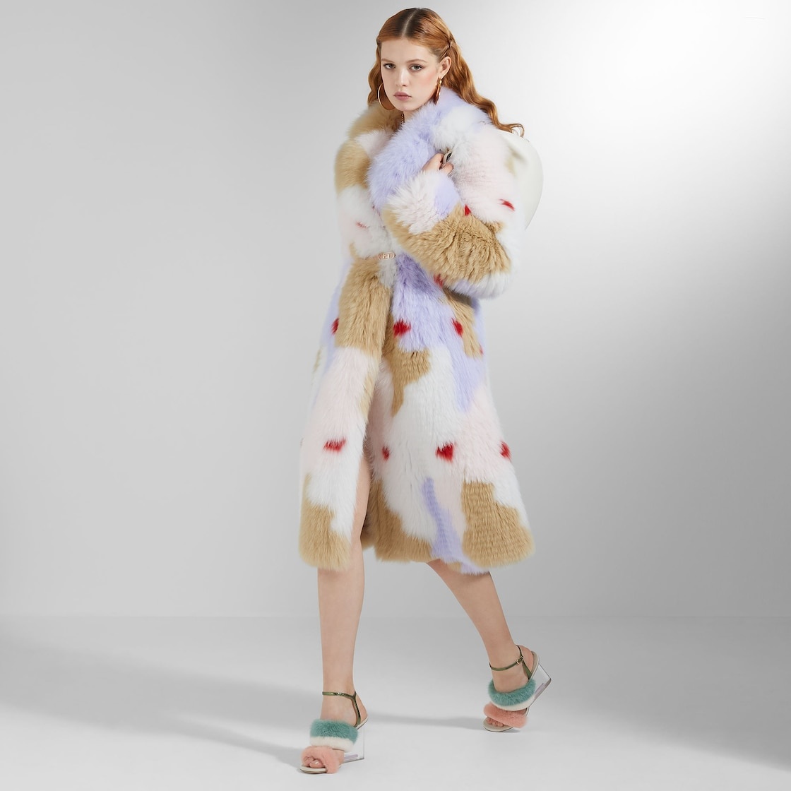 Multicolor fox-fur coat - 4