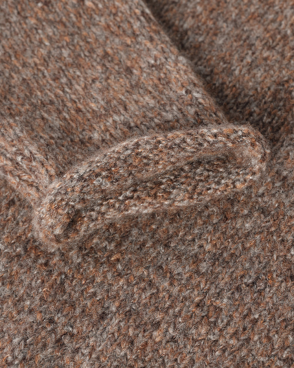 Brushed Cashmere-Silk Brown Jumper - 6