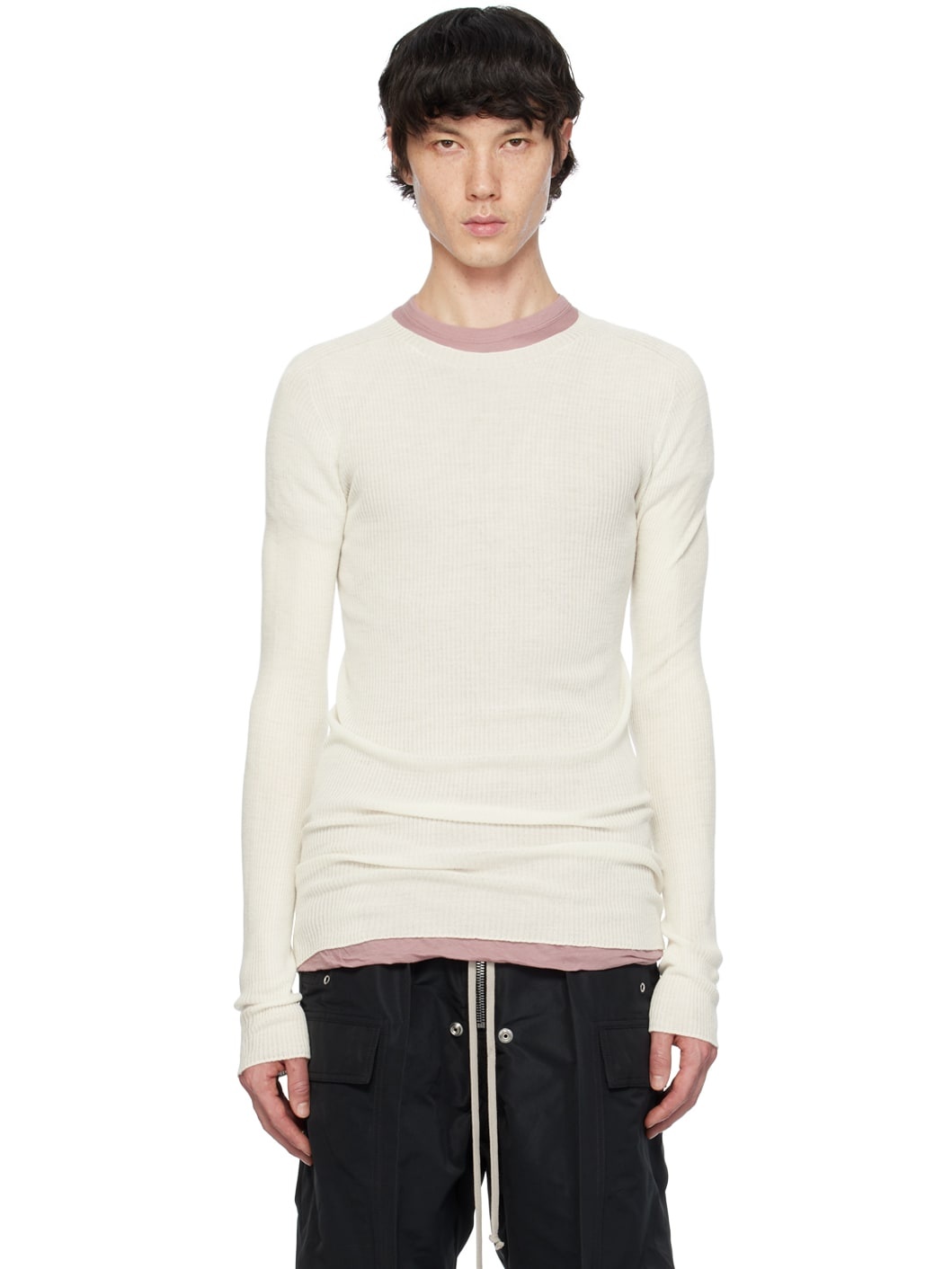 Off-White Ribbed Sweater - 1