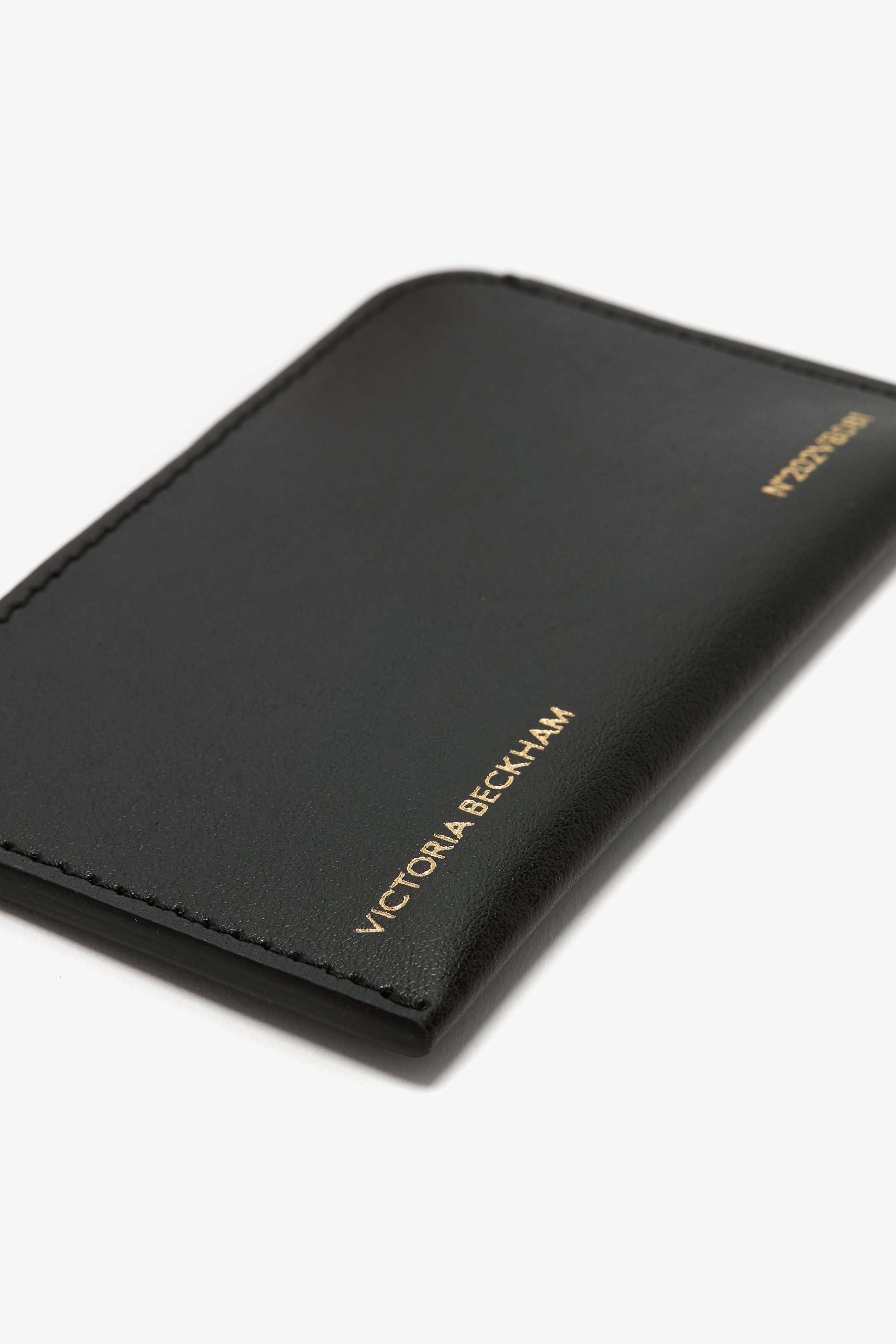Envelope Card Holder In Black Smooth Leather - 4