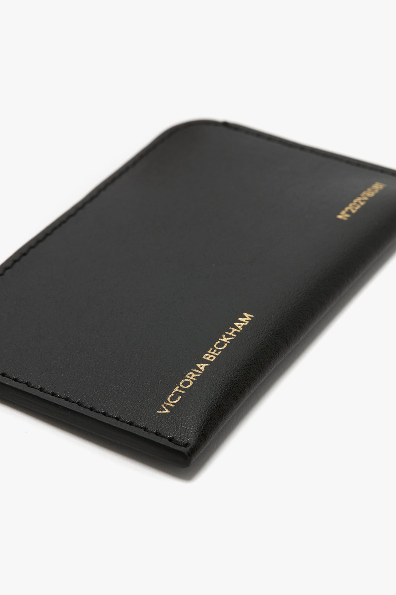 Envelope Card Holder In Black Smooth Leather 4