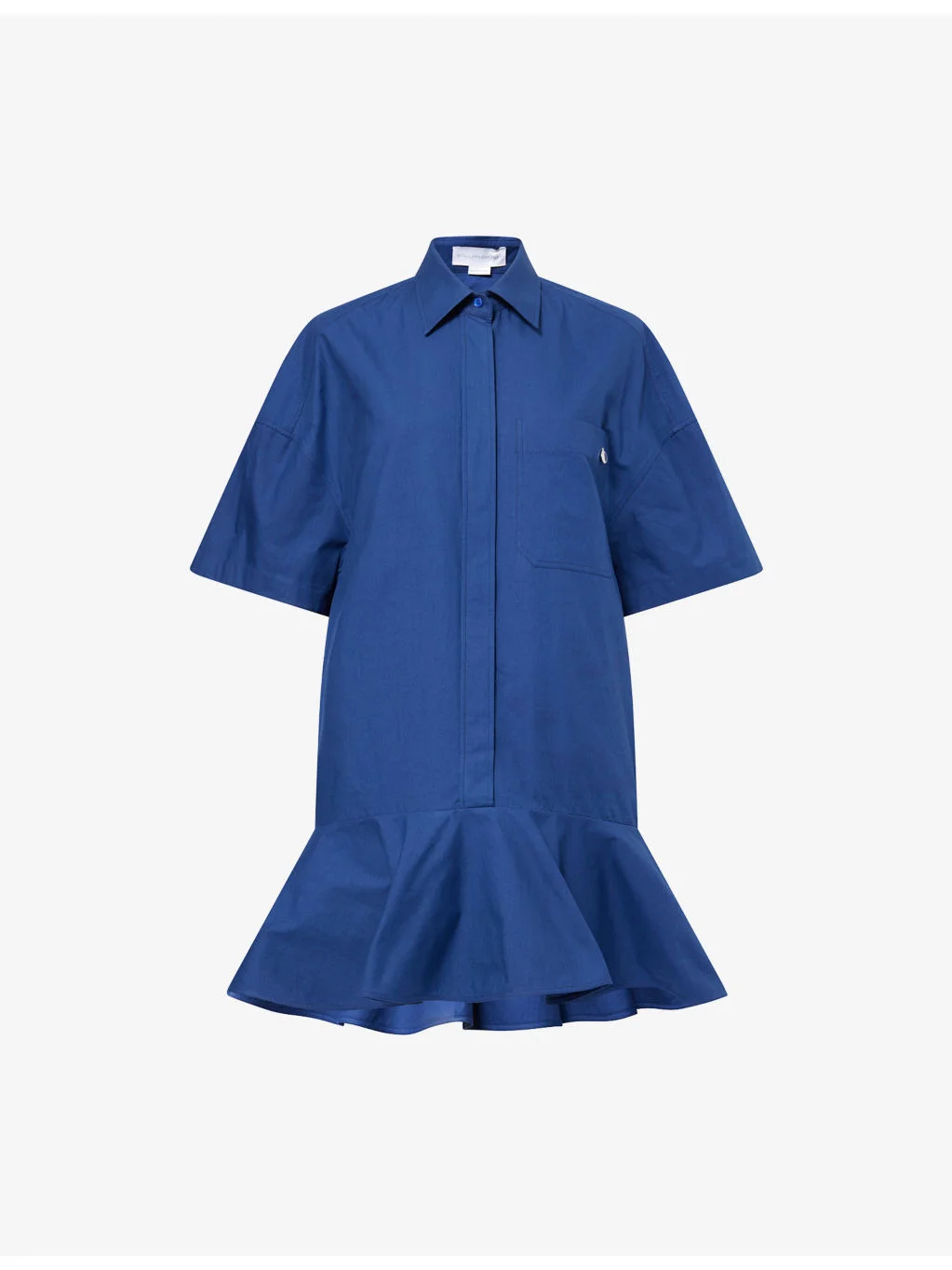 Peplum Shirt Cotton Mini Dress - 1