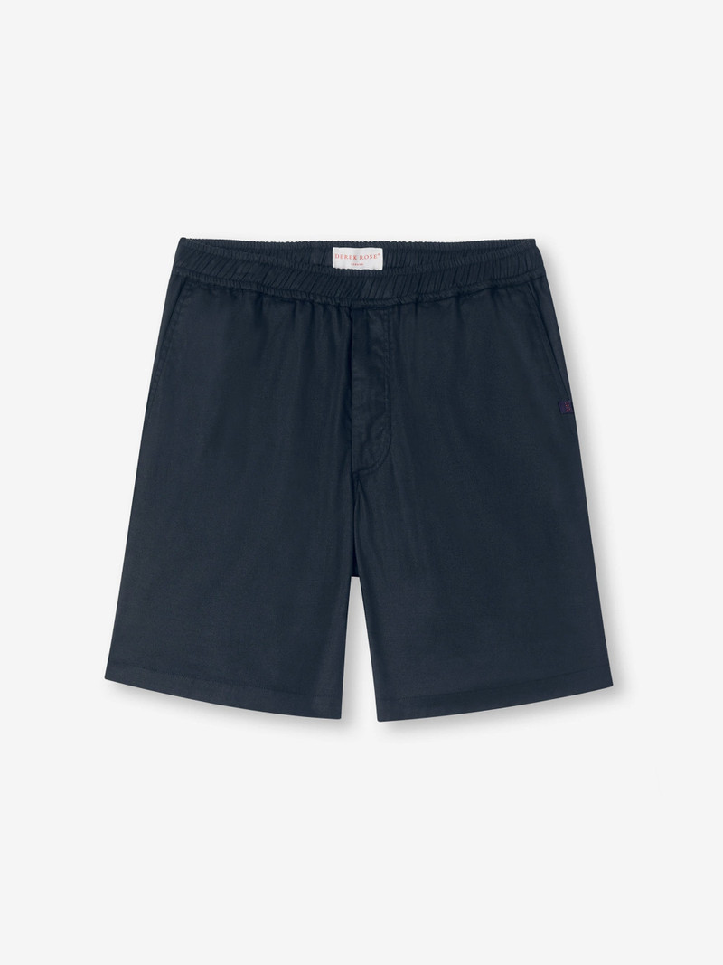 Derek Rose Men's Shorts Harris Lyocell Cotton Navy outlook