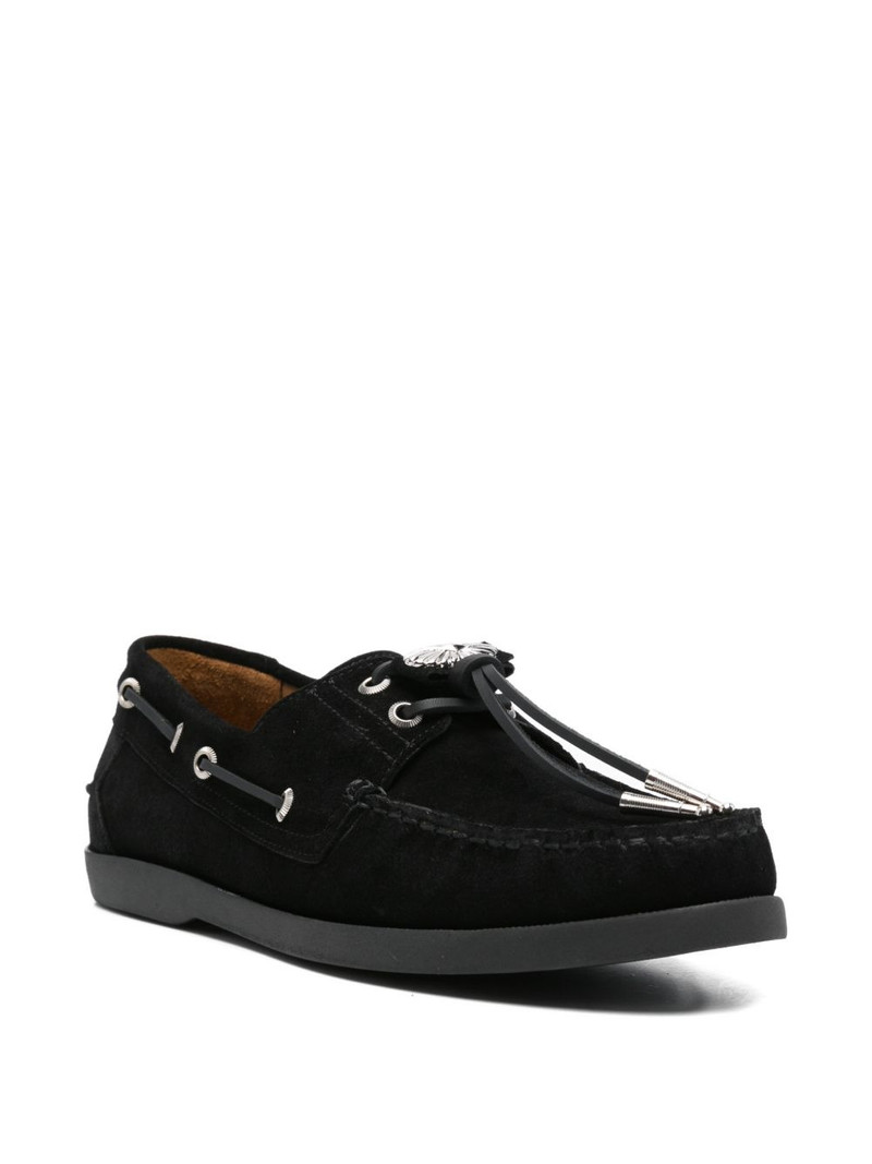 TOGA VIRILIS suede embellishment boat shoes outlook