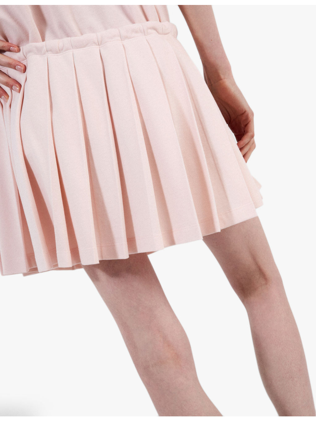 Pleated drawstring-waist cotton mini skirt - 4