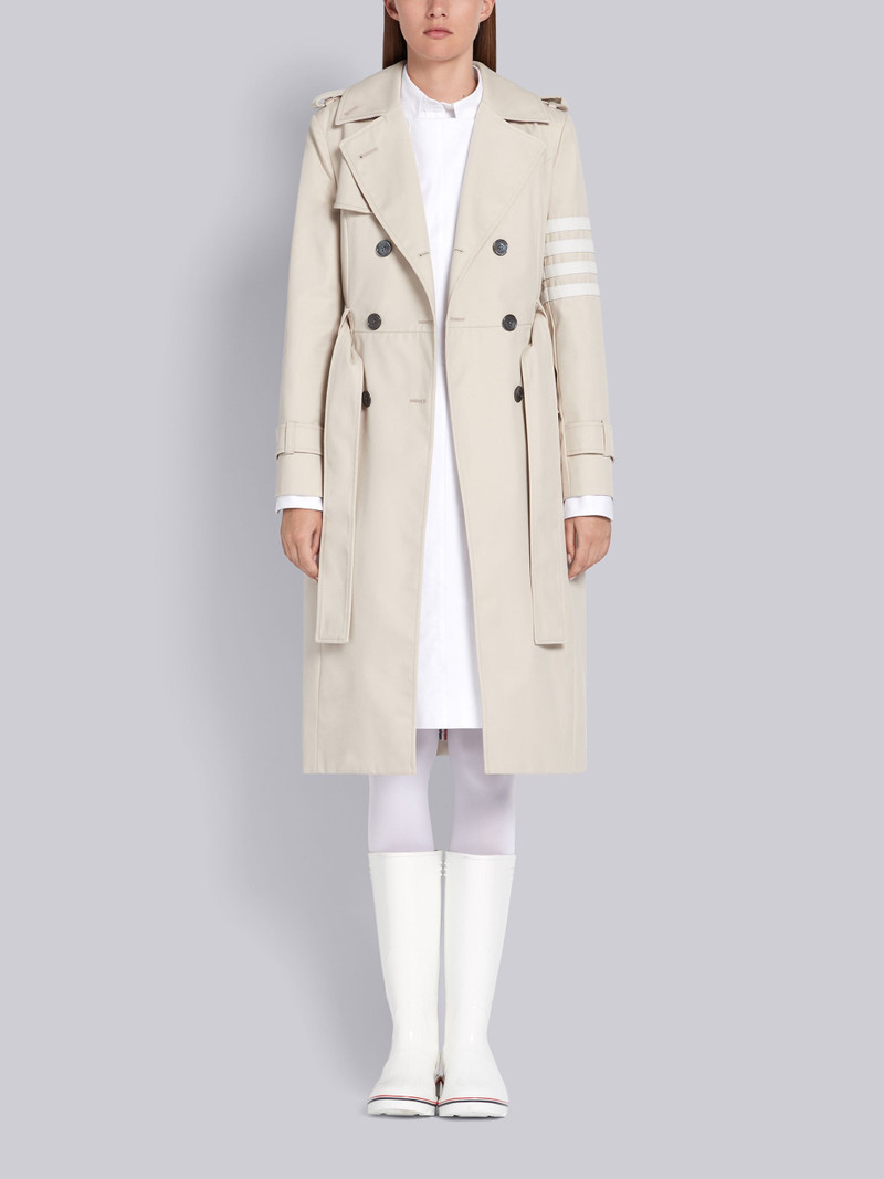 Khaki Cotton Twill Waterproof Classic 4-Bar Trench 4