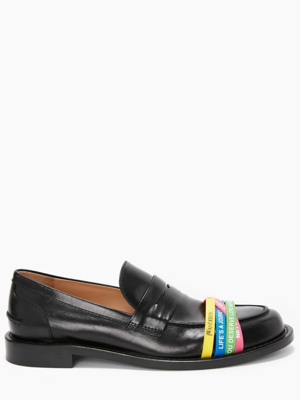 elasticated-straps leather loafers - 1
