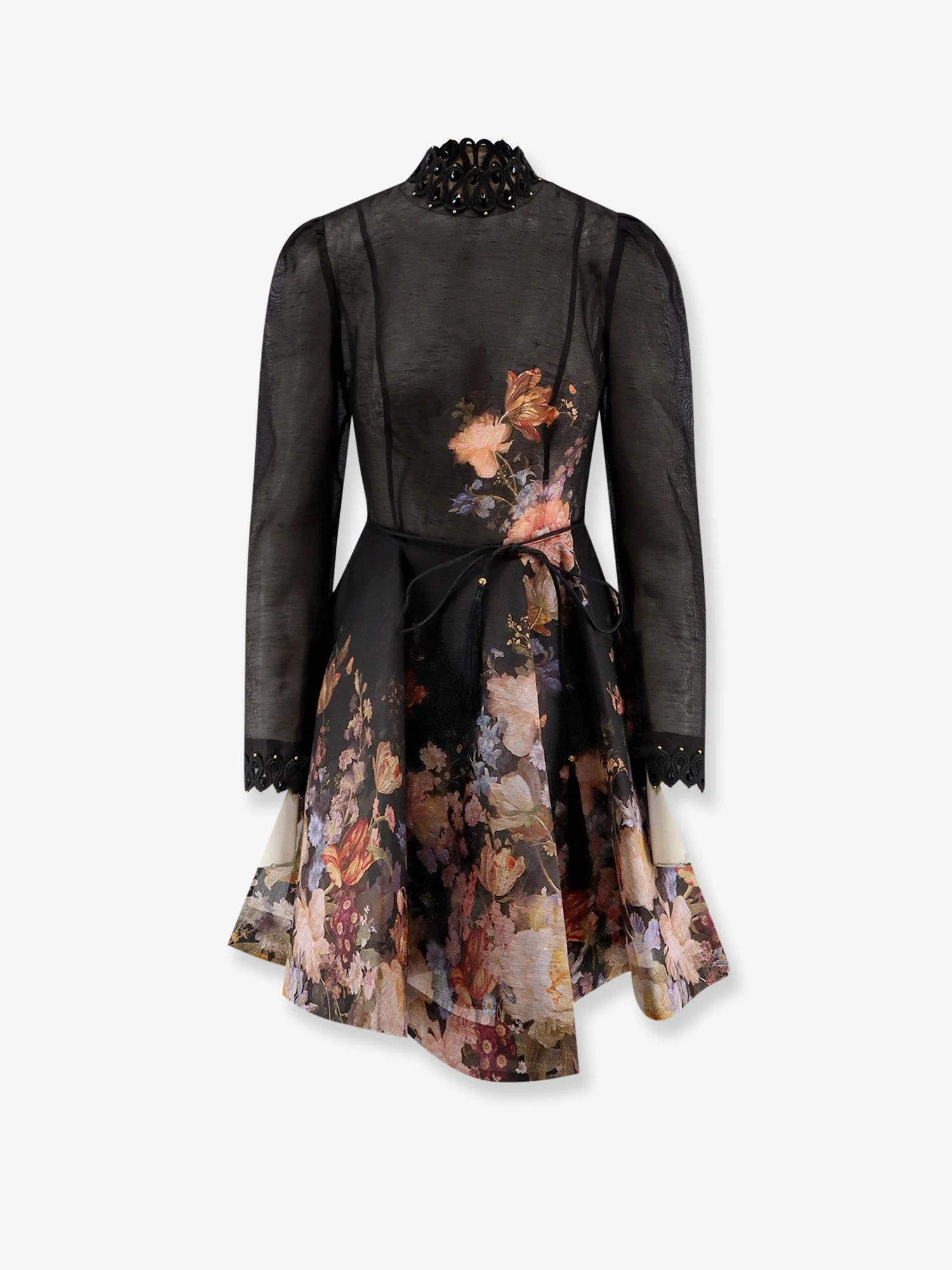 Zimmermann Valiant Embellish Mini Linen And Silk Dress - 1