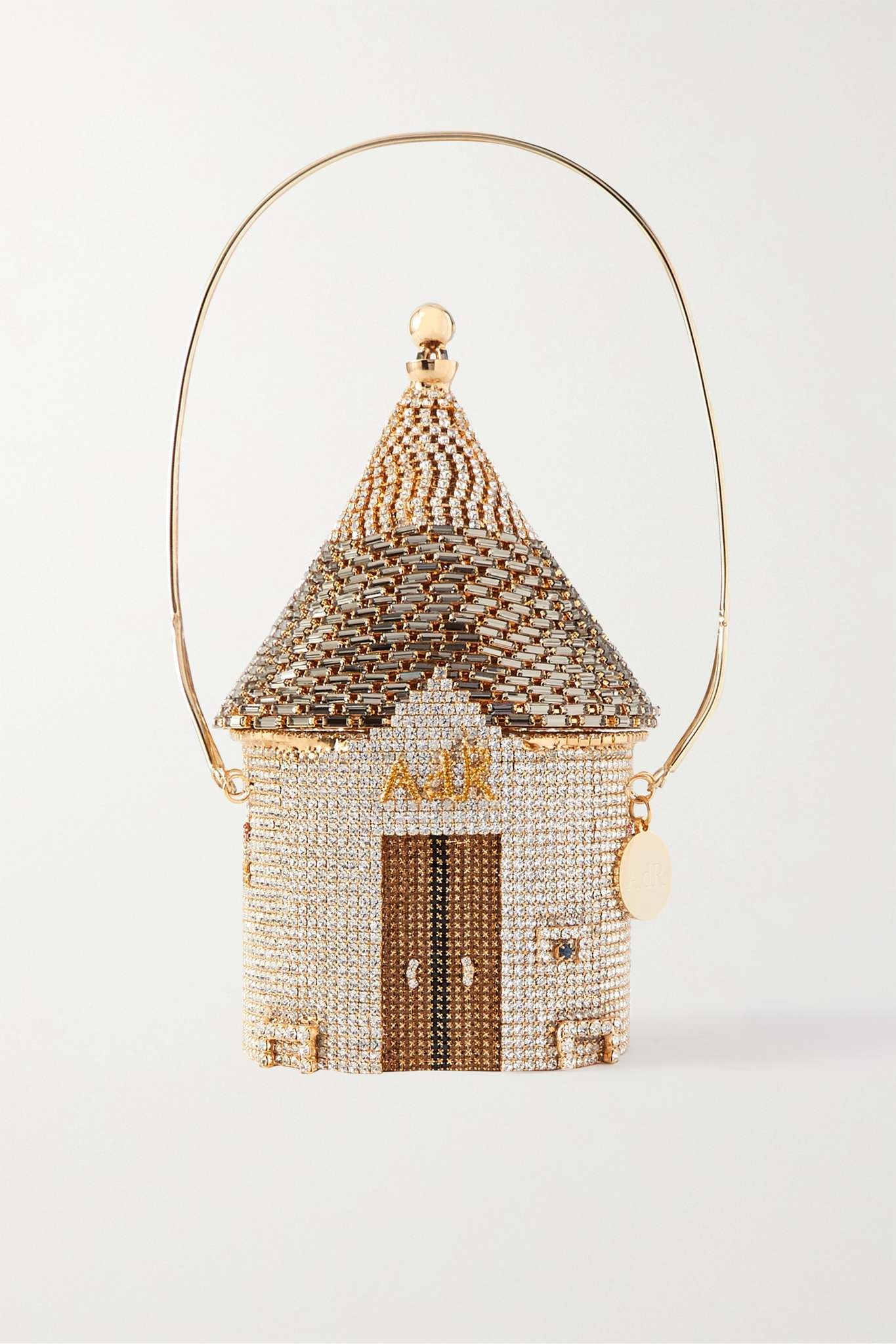 + Anna Dello Russo Trullo crystal-embellished gold-tone tote - 1