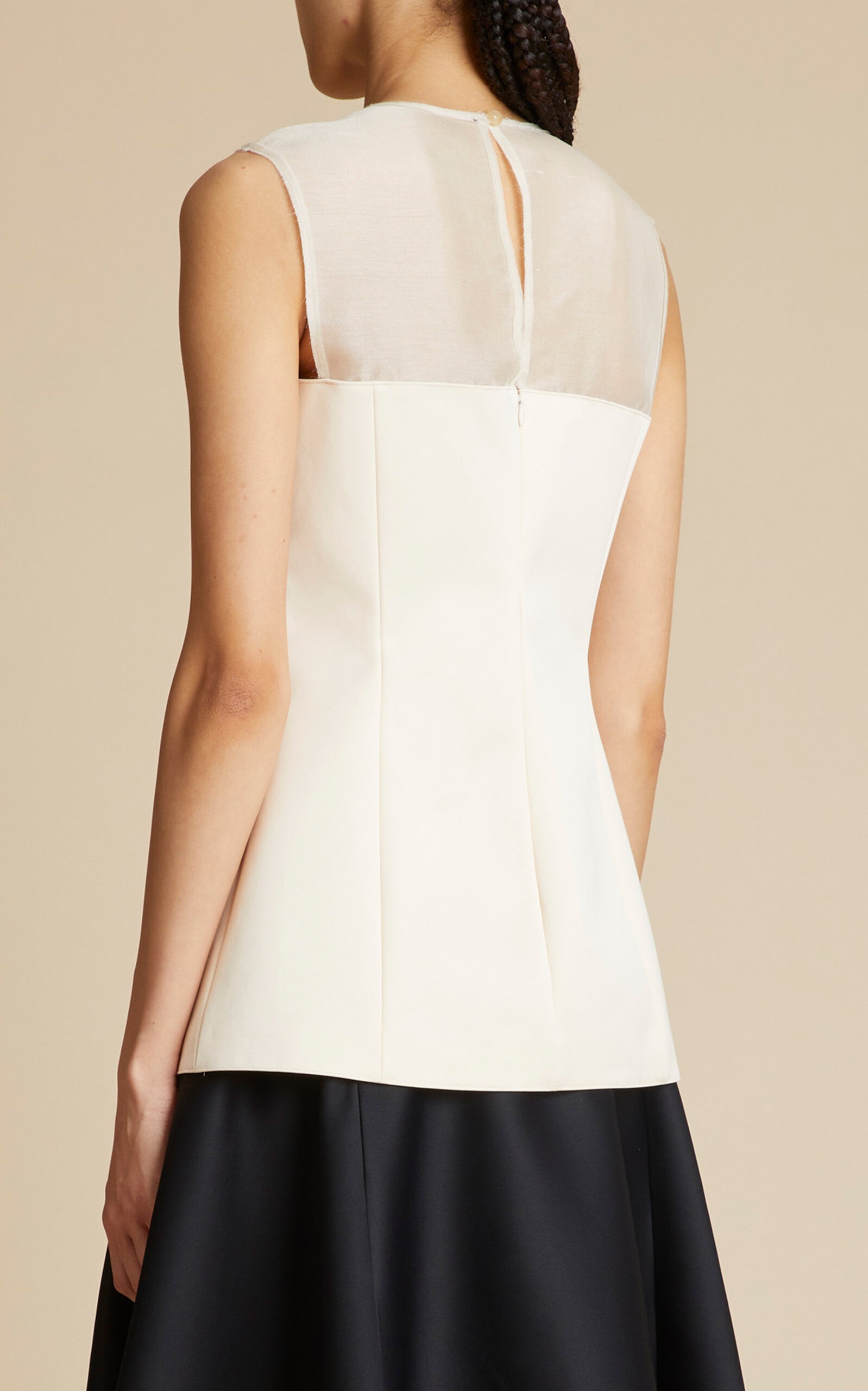 Sasmo Satin Sleeveless Top ivory - 2