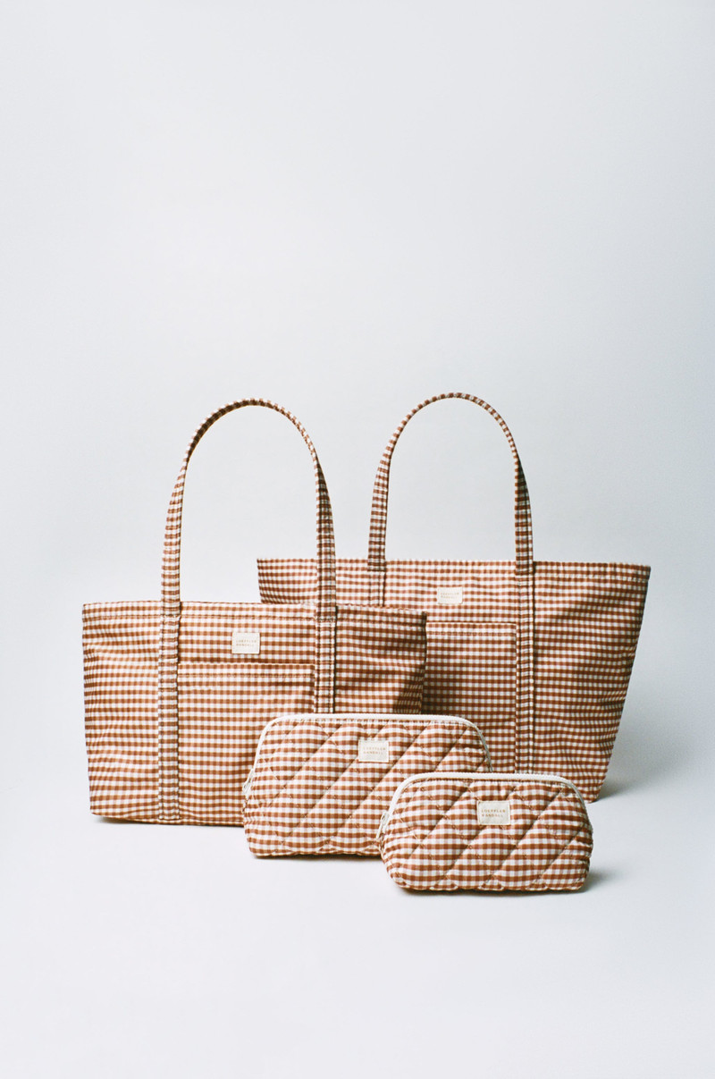 Mira Brown Gingham Everyday Tote 7