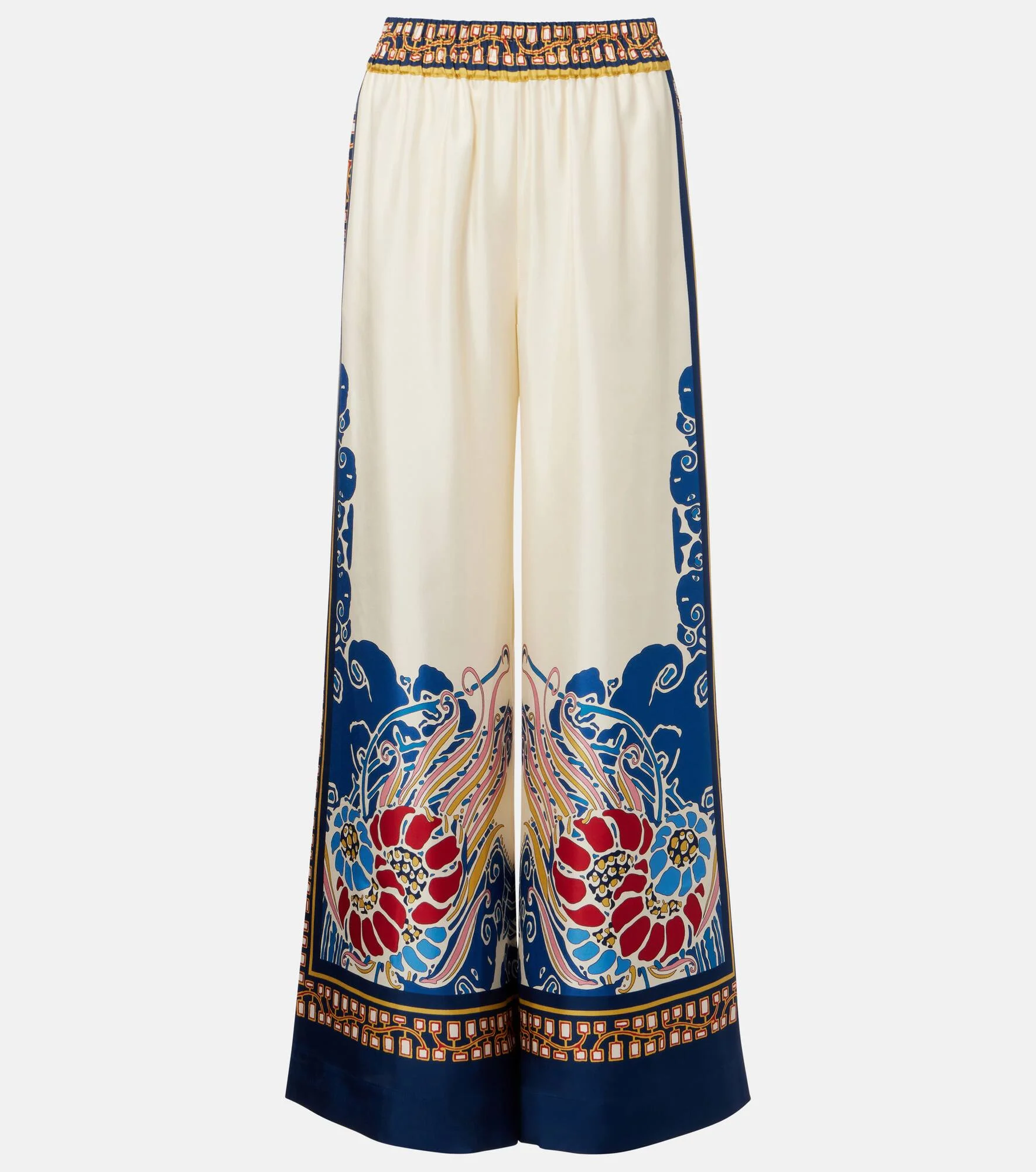 Printed silk palazzo pants - 1