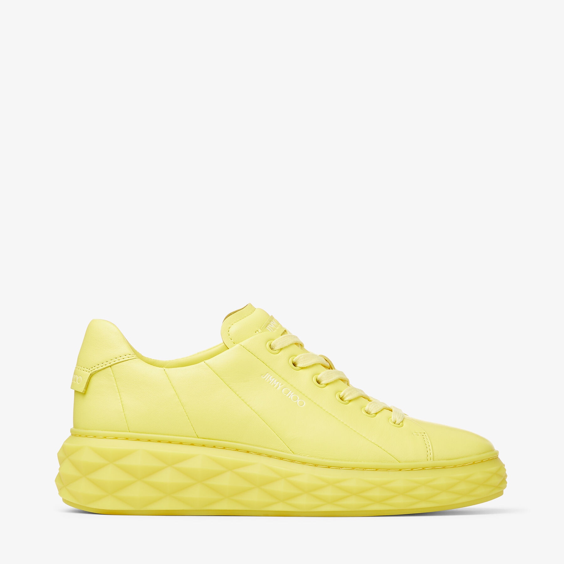 Diamond Light Maxi/F
Soft Yellow Nappa Leather Low-Top Trainers with Platform Sole - 1