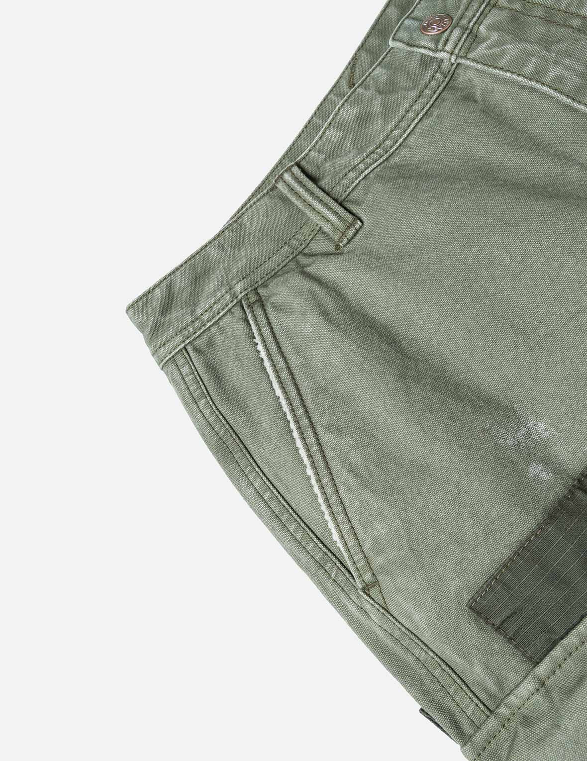Dual Seagull Print Loose Fit Washed Woven Cargo Joggers - 11