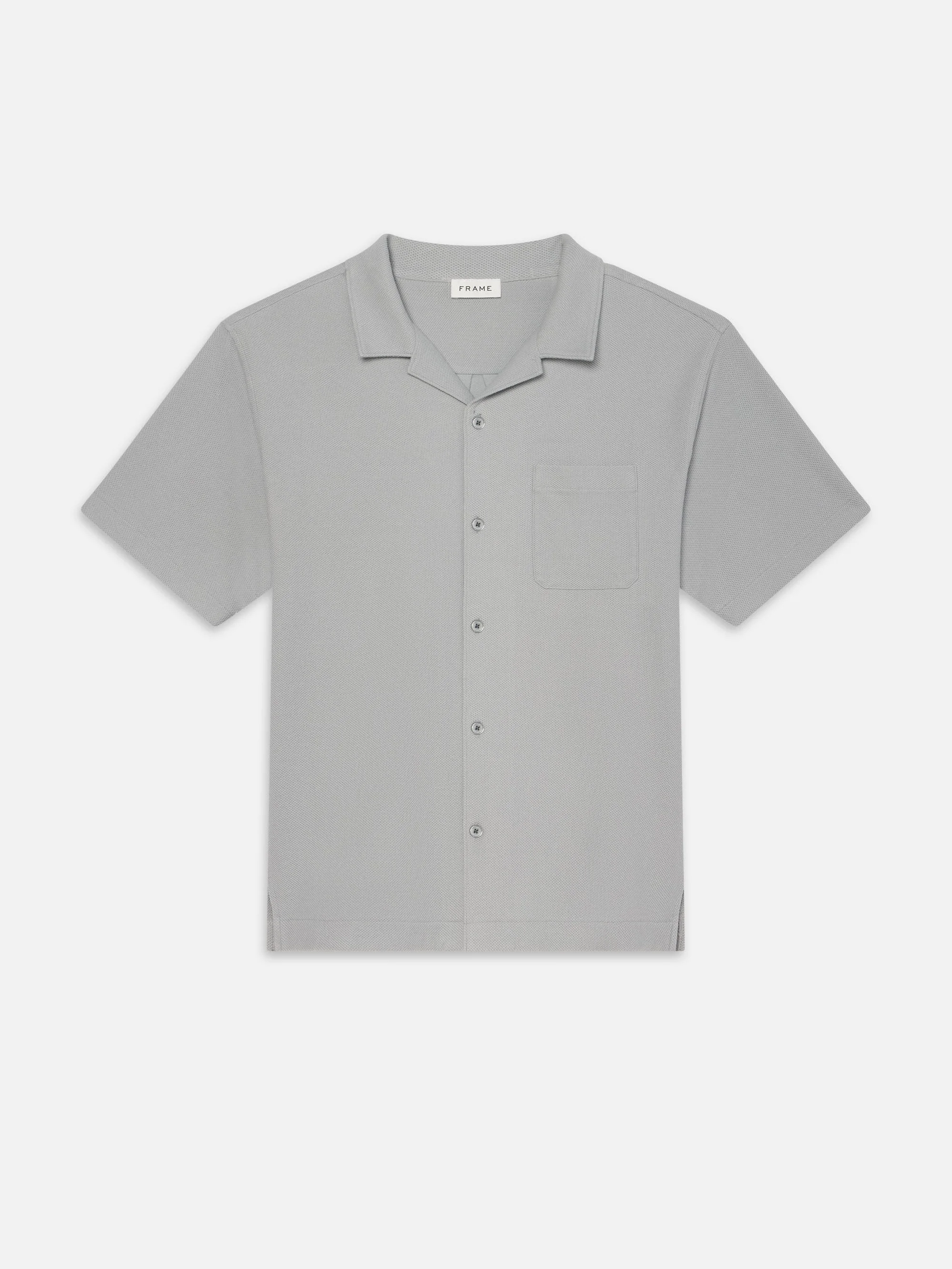 Jacquard Short Sleeve Relaxed Shirt in Grey Blue - 1