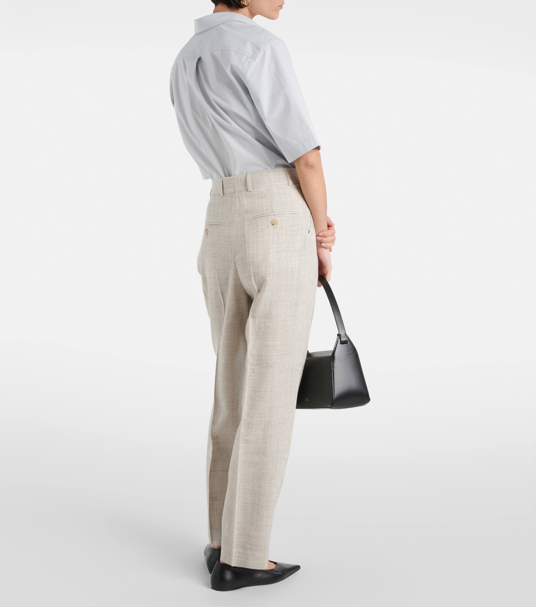 Pleated tailored straight pants - 3