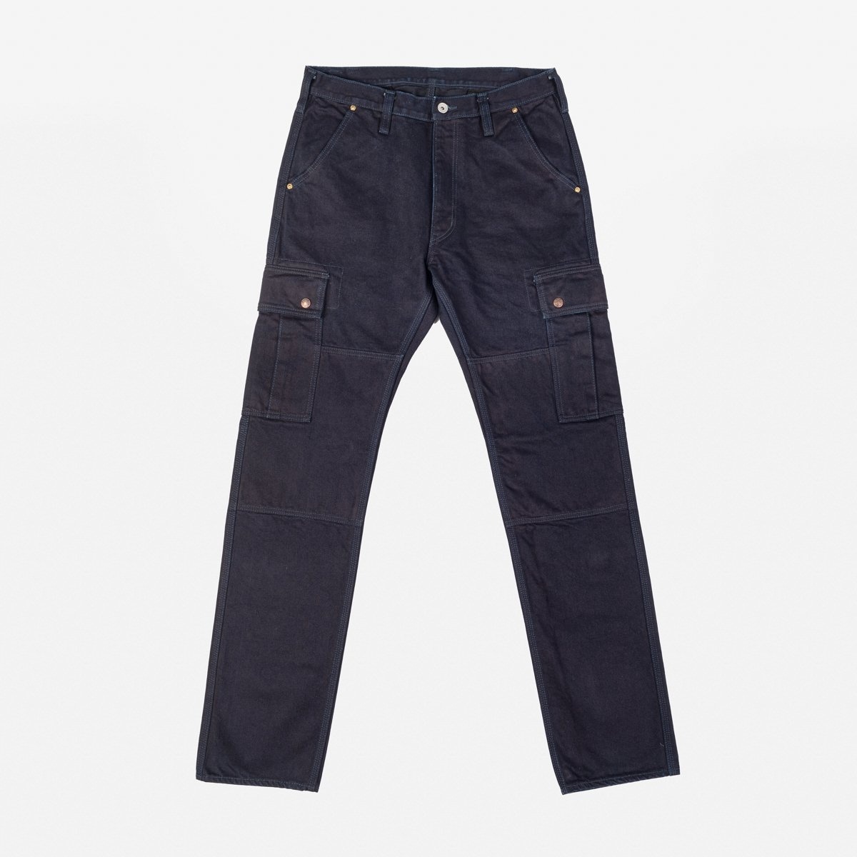 14oz Selvedge Denim Cargo Pants - Indigo/Black - 1