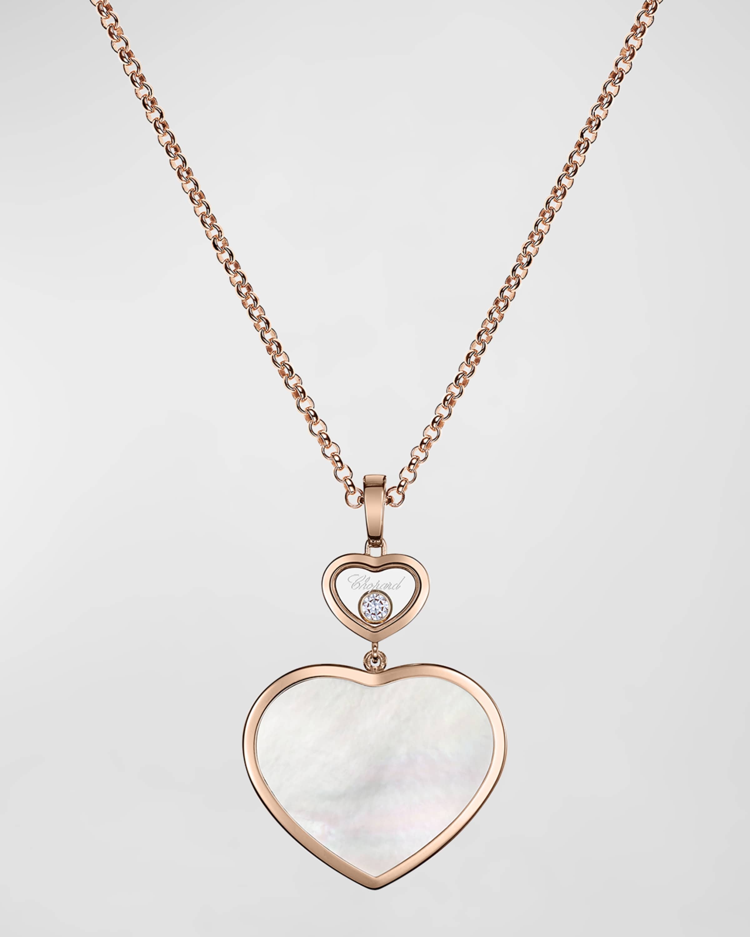 Happy Hearts 18K Rose Gold & Mother-of-Pearl Necklace with Diamond - 1