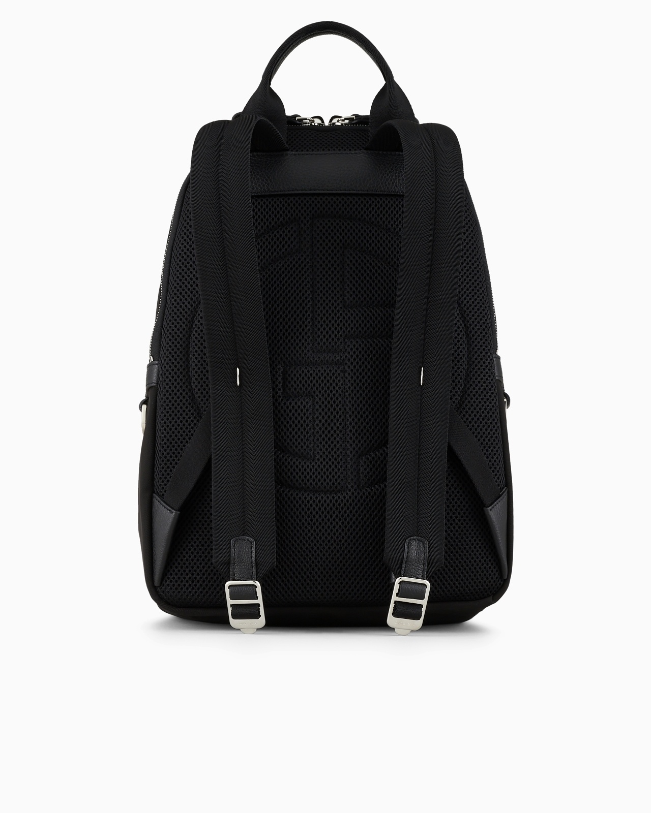 RECYCLED-NYLON AND PEBBLED-LEATHER BACKPACK - 3