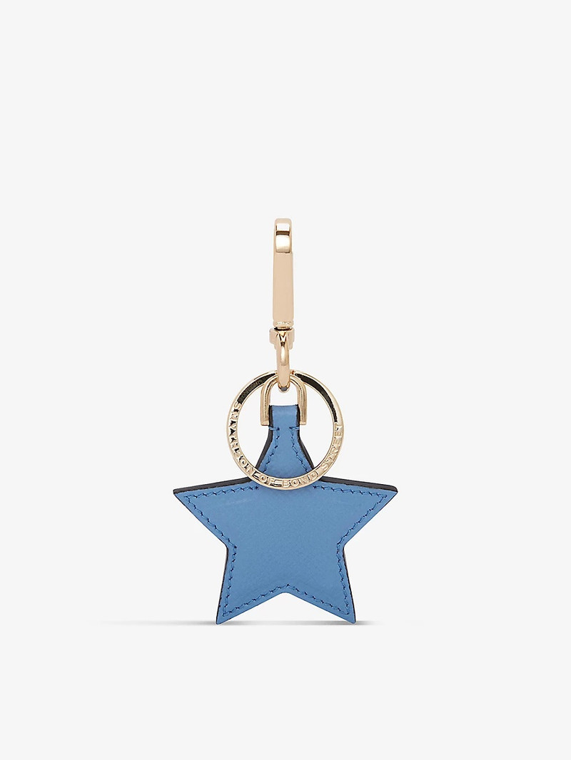 Smythson Panama star-shaped leather keyring outlook