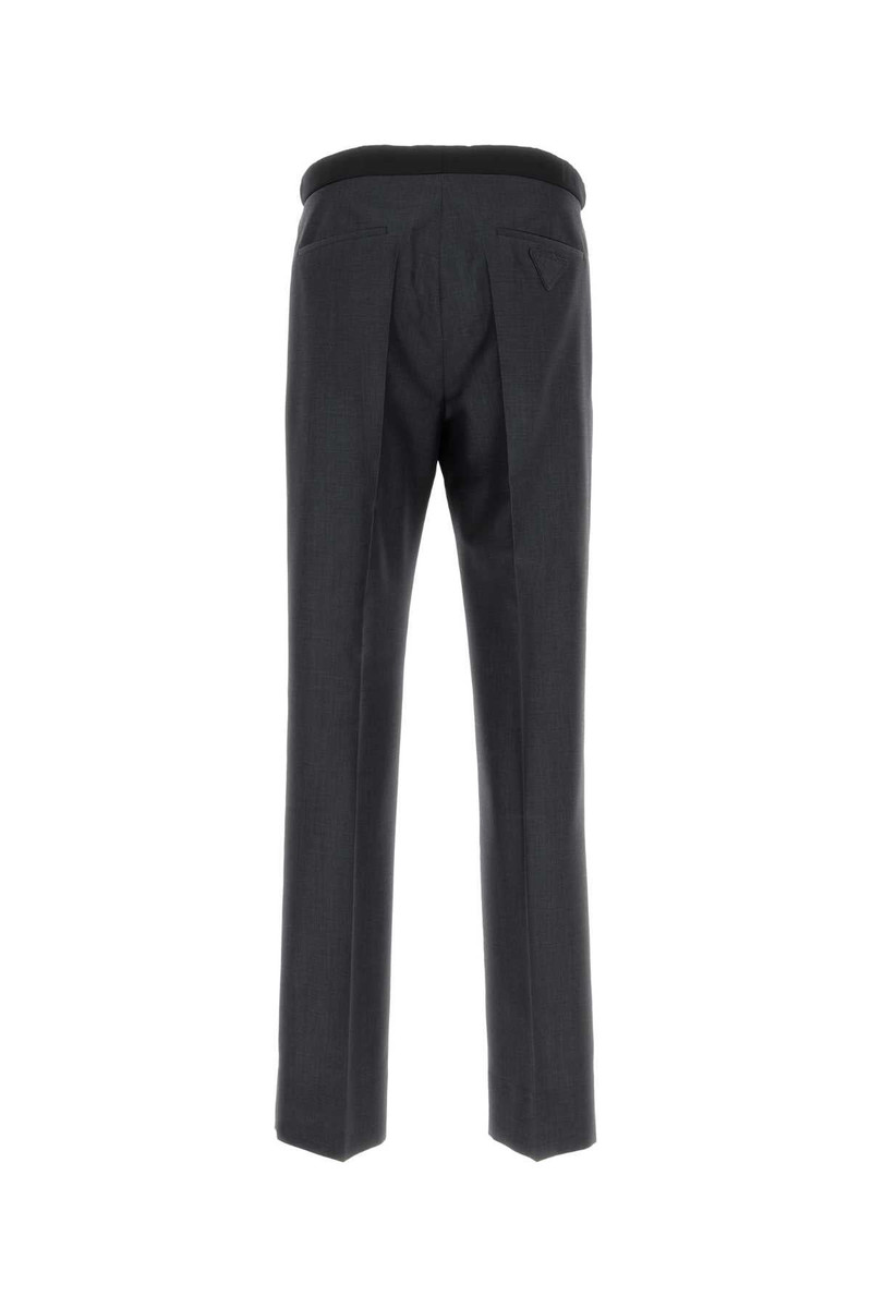 Prada Charcoal Mohair Blend Pant Antracite Exterior: Wool Pantaloni outlook