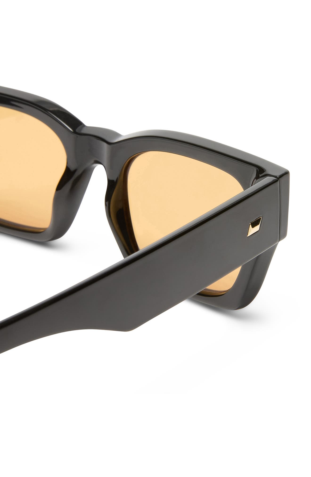 Le Specs Shmood 52mm Rectangular Sunglasses in Black/Amber Tint at Nordstrom - 4