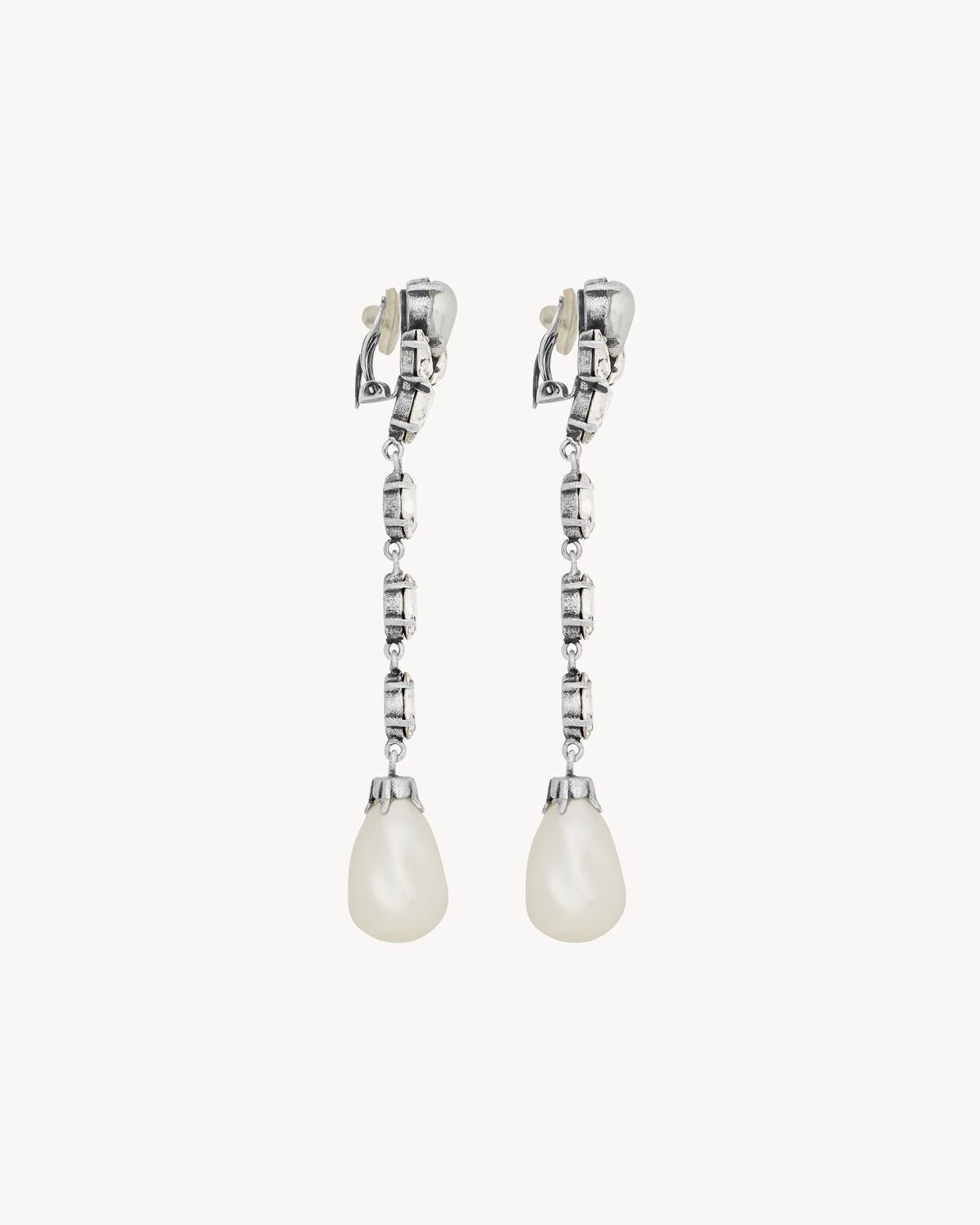 PEARL DROP EARRINGS IN METAL - 3