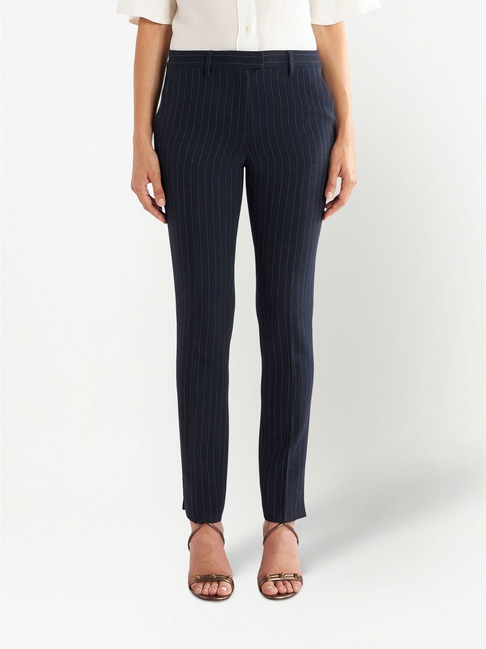 pinstripe tailored trousers - 3