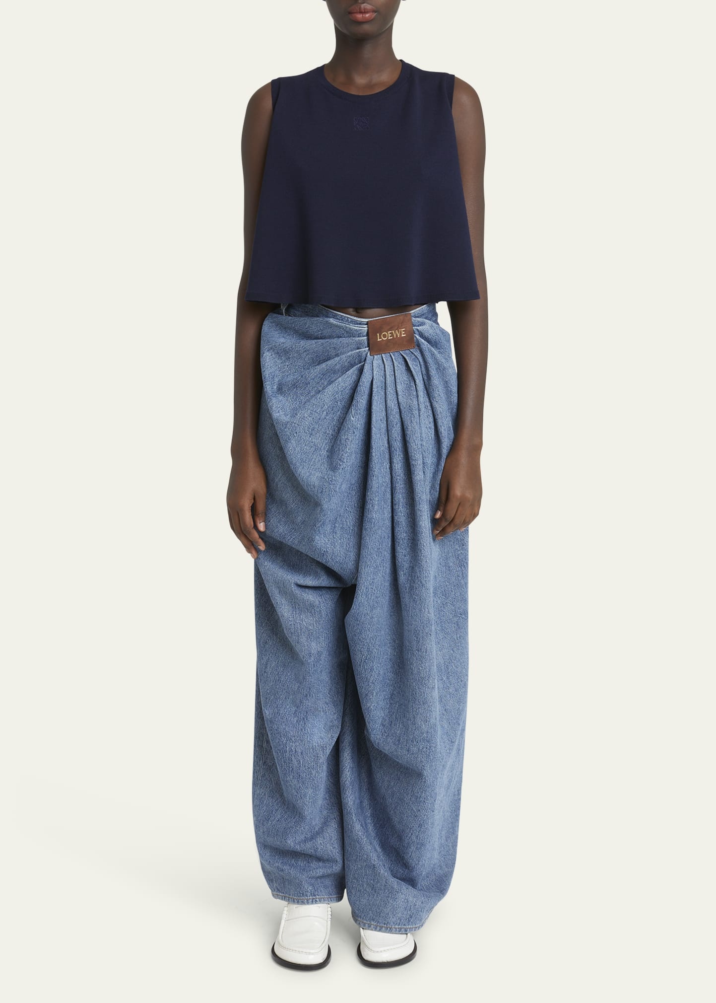 Double-Layer Anagram Sleeveless Wool Sweater - 2