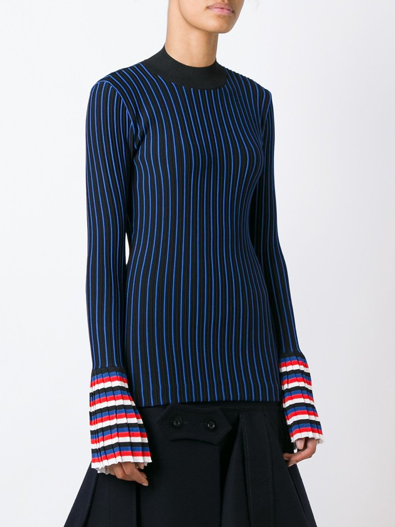 ribbed contrast sleeve sweatshirt 4
