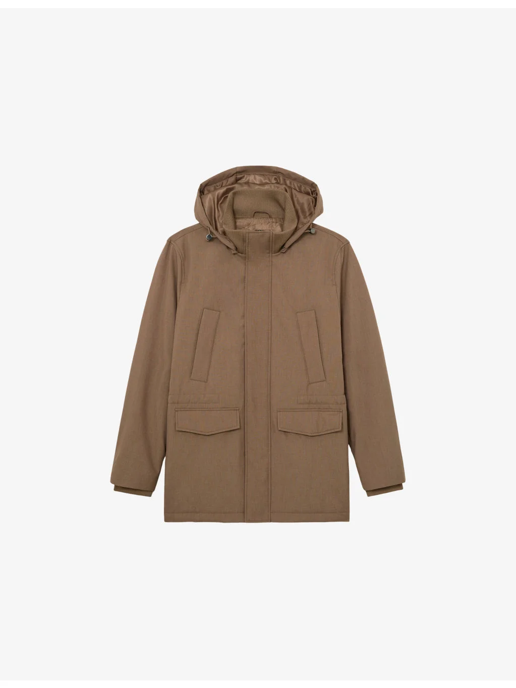 Lord Hooded Zip-Through Padded Woven Coat - 1