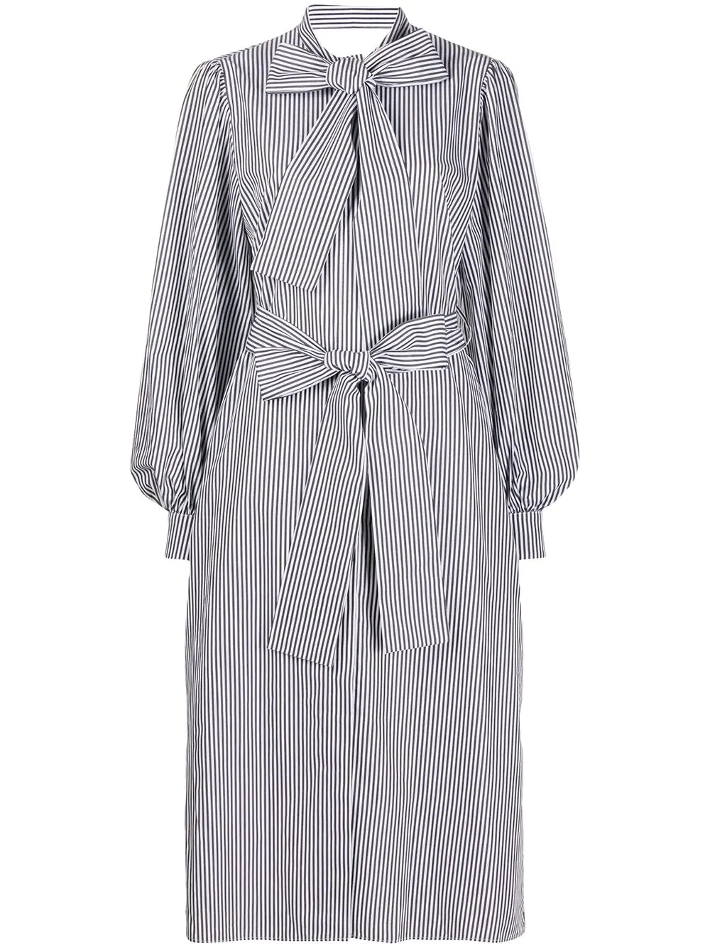 stripe print poplin shirt dress - 1