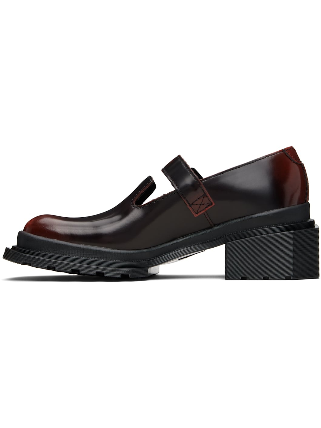 Black & Burgundy Maybole Square Toe Mary Jane Heels - 3