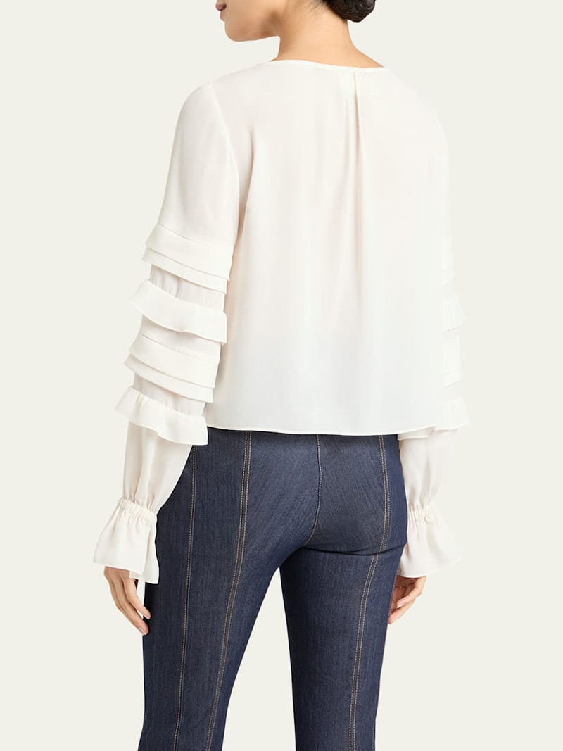 Cinq à Sept Anta Ruffled Long-Sleeve Top outlook