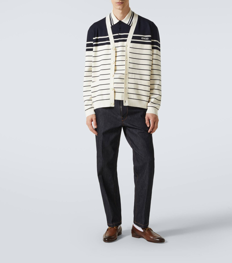 GUCCI Logo striped cotton polo shirt outlook