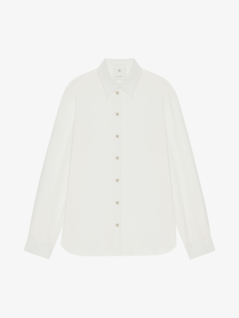 SHIRT IN SILK WITH METAL AND STRASS 4G DETAILS - 1