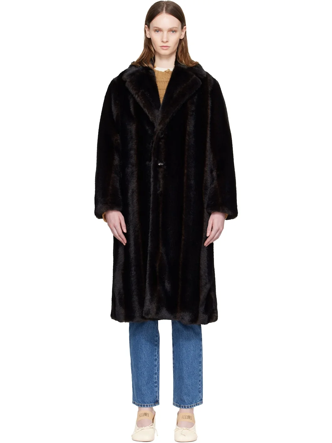 Brown Faux-Fur Coat - 1