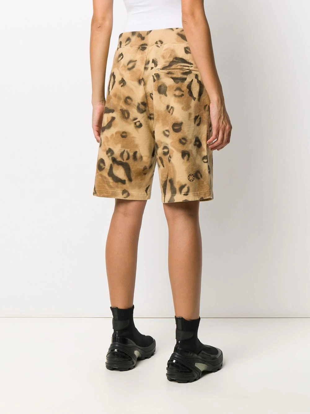 animal print relaxed shorts - 4