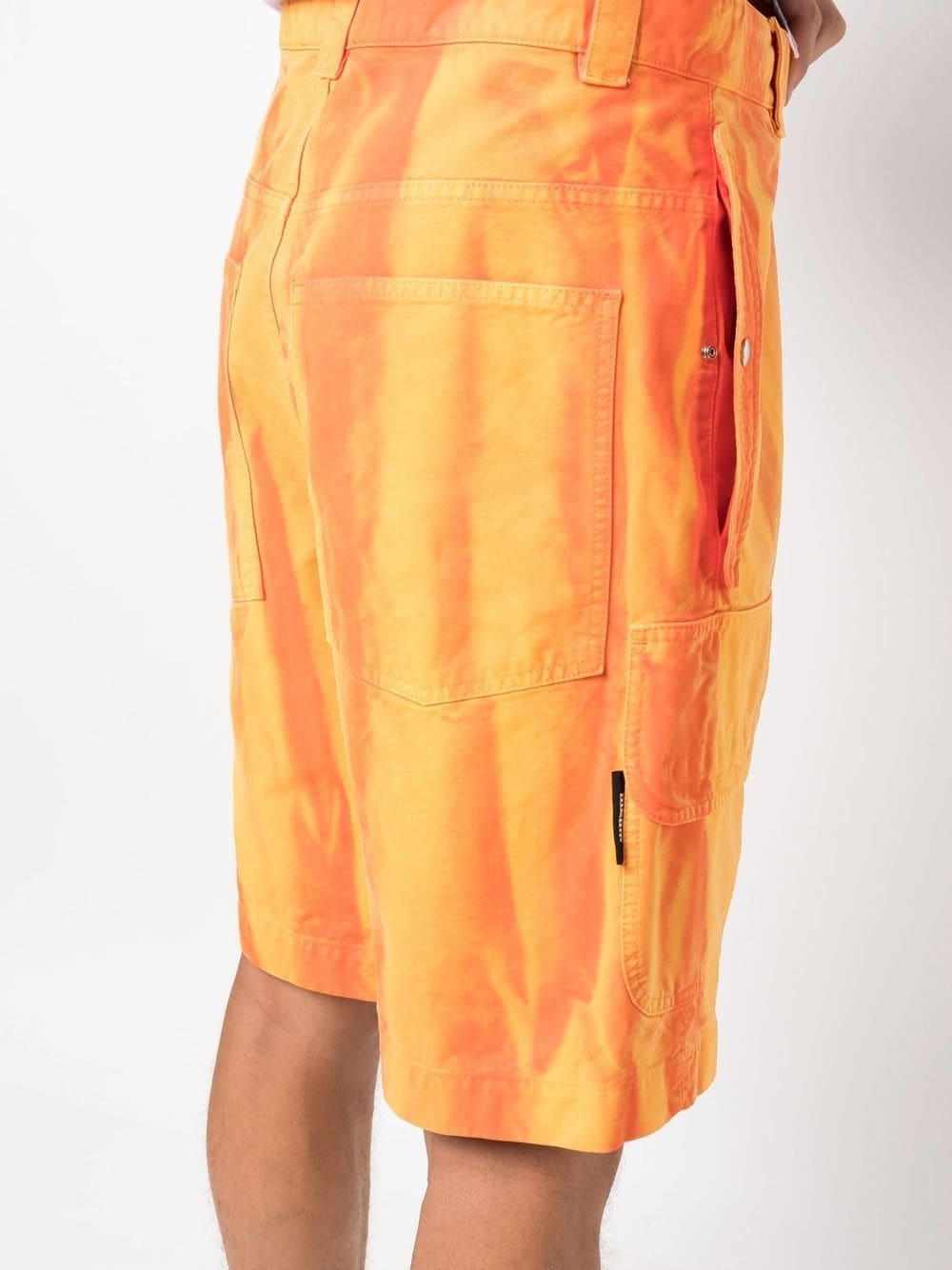 abstract-stripe cargo shorts - 5