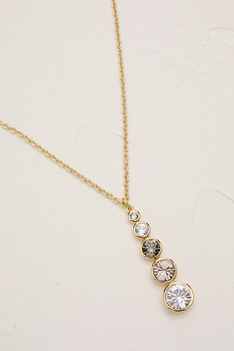 14kt Gold Plated Crystal Teardrop Pendant Necklace 3