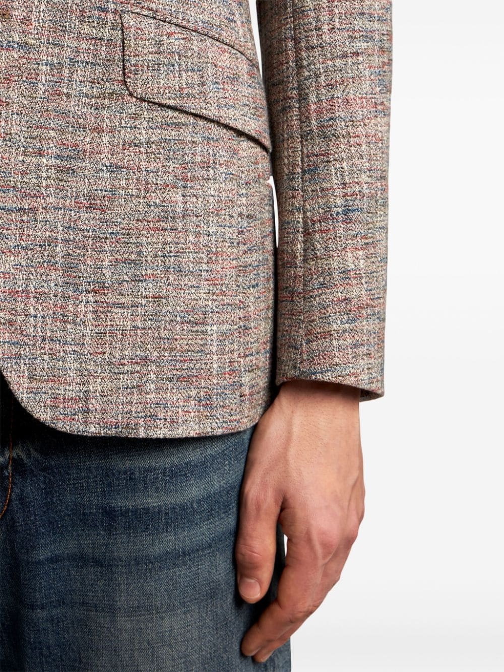 notched-lapel single-breasted blazer - 4
