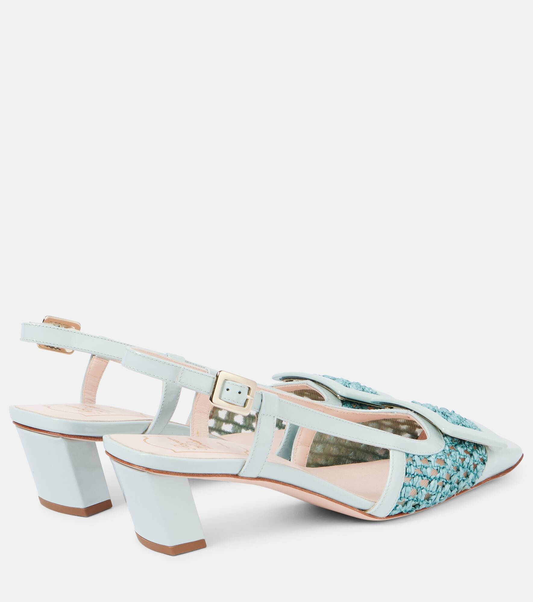 Belle Vivier 45 crochet leather slingback pumps - 2