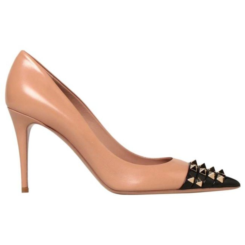 VALENTINO Blush Pink Rockstud Alcove Pumps - 1