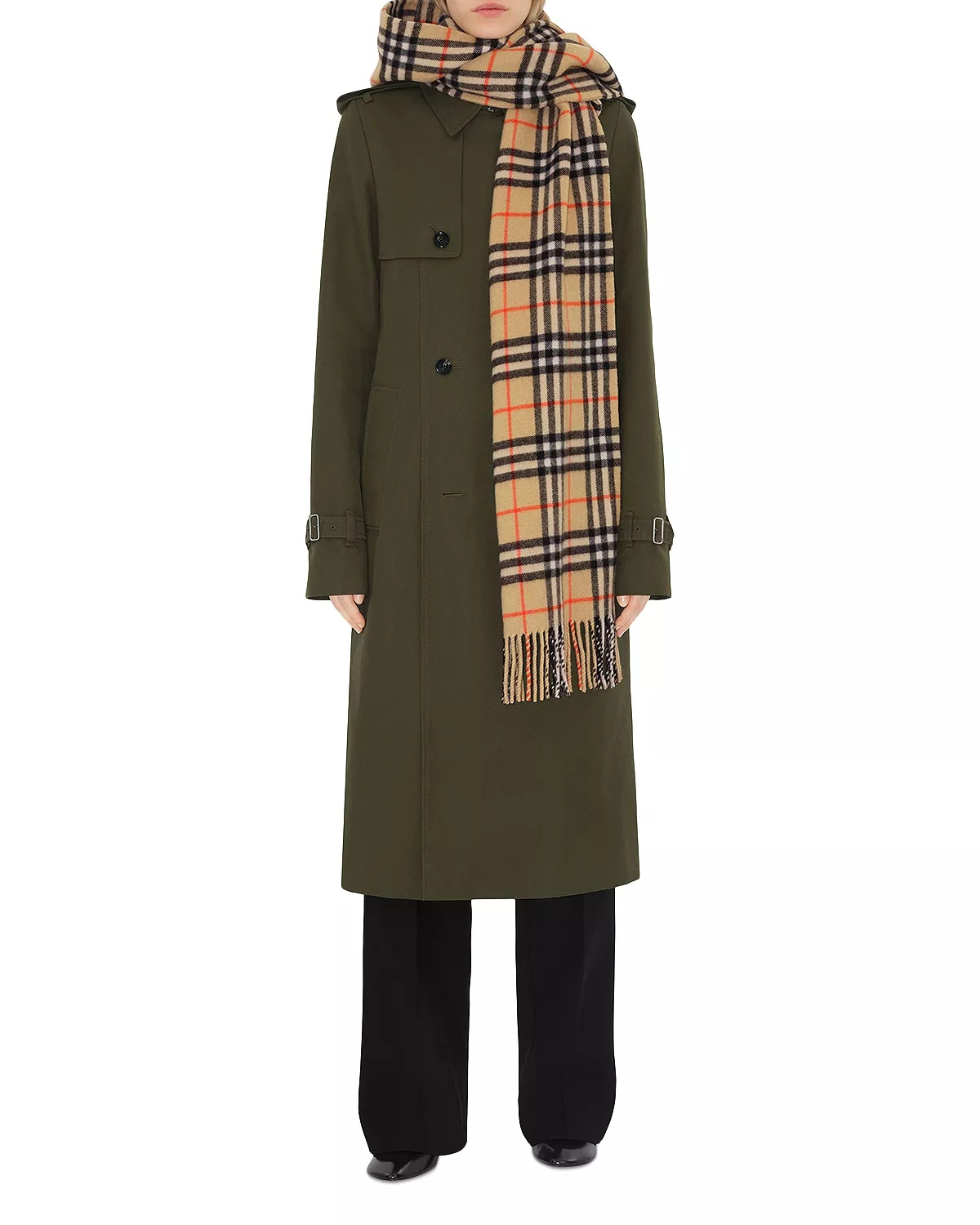 Lola Check Cashmere Hooded Scarf - 2