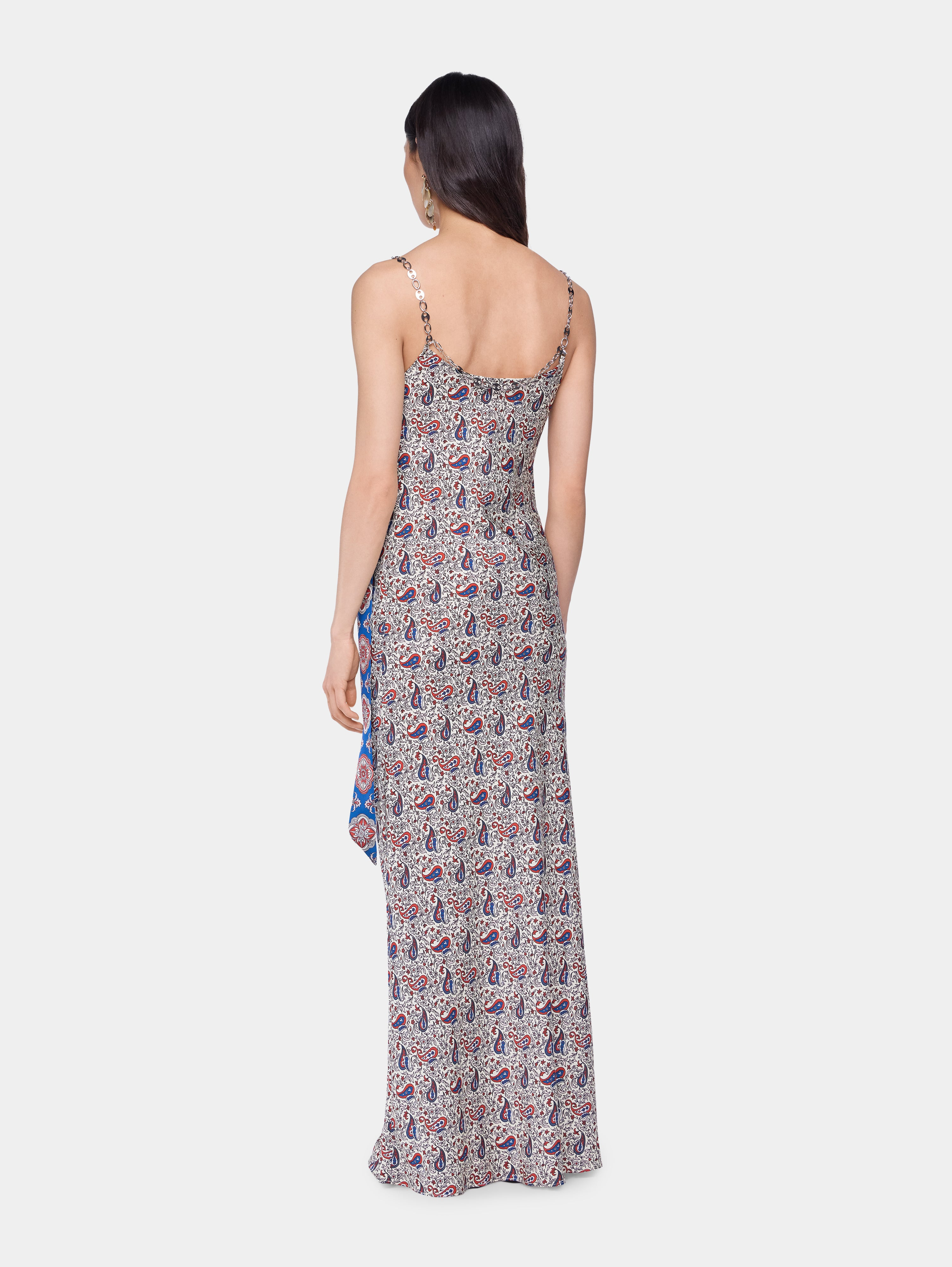 LONG DRESS IN PRINTED SATIN - 3