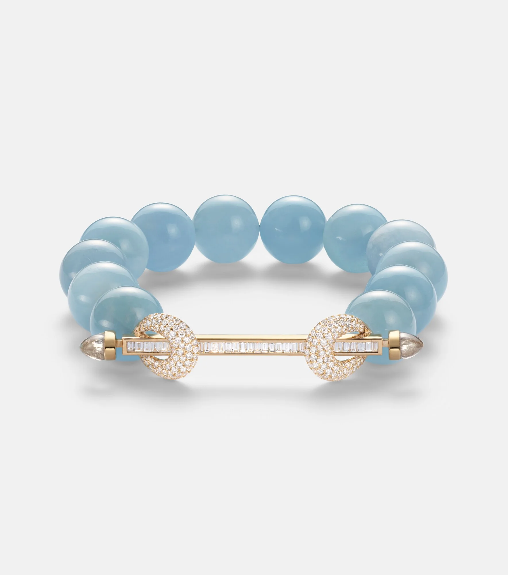 Chakra 18kt gold beaded bracelet with gemstones - 1