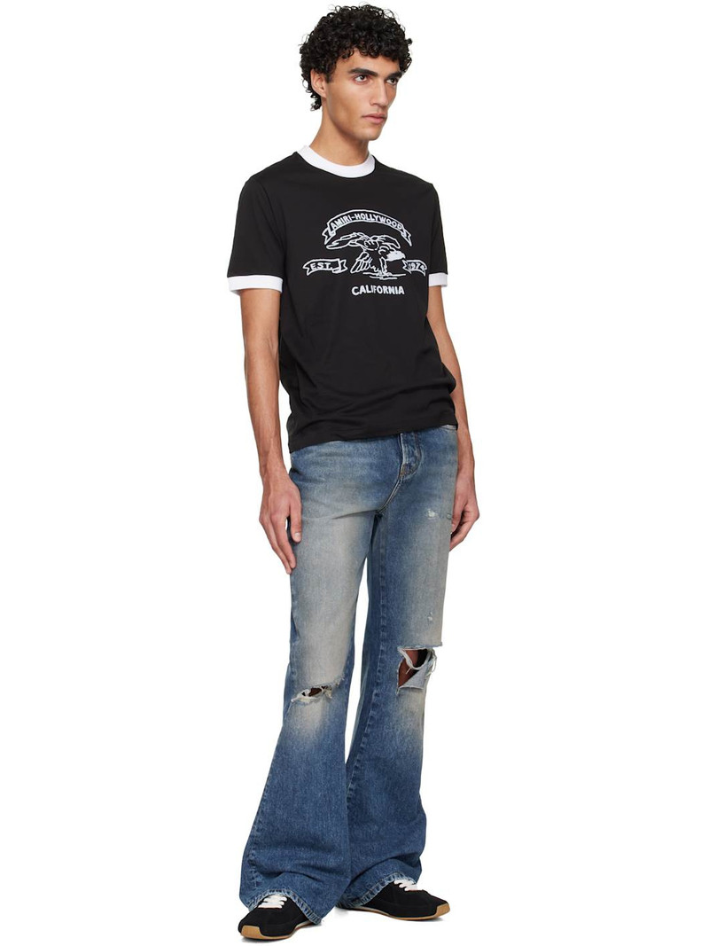 AMIRI Black AMIRI Eagle Ringer T-shirt outlook